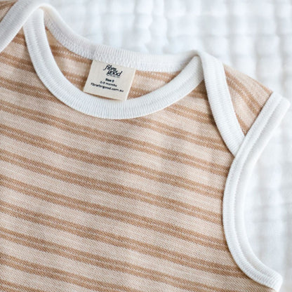Organic Striped Sleeveless Bodysuit  Detail 