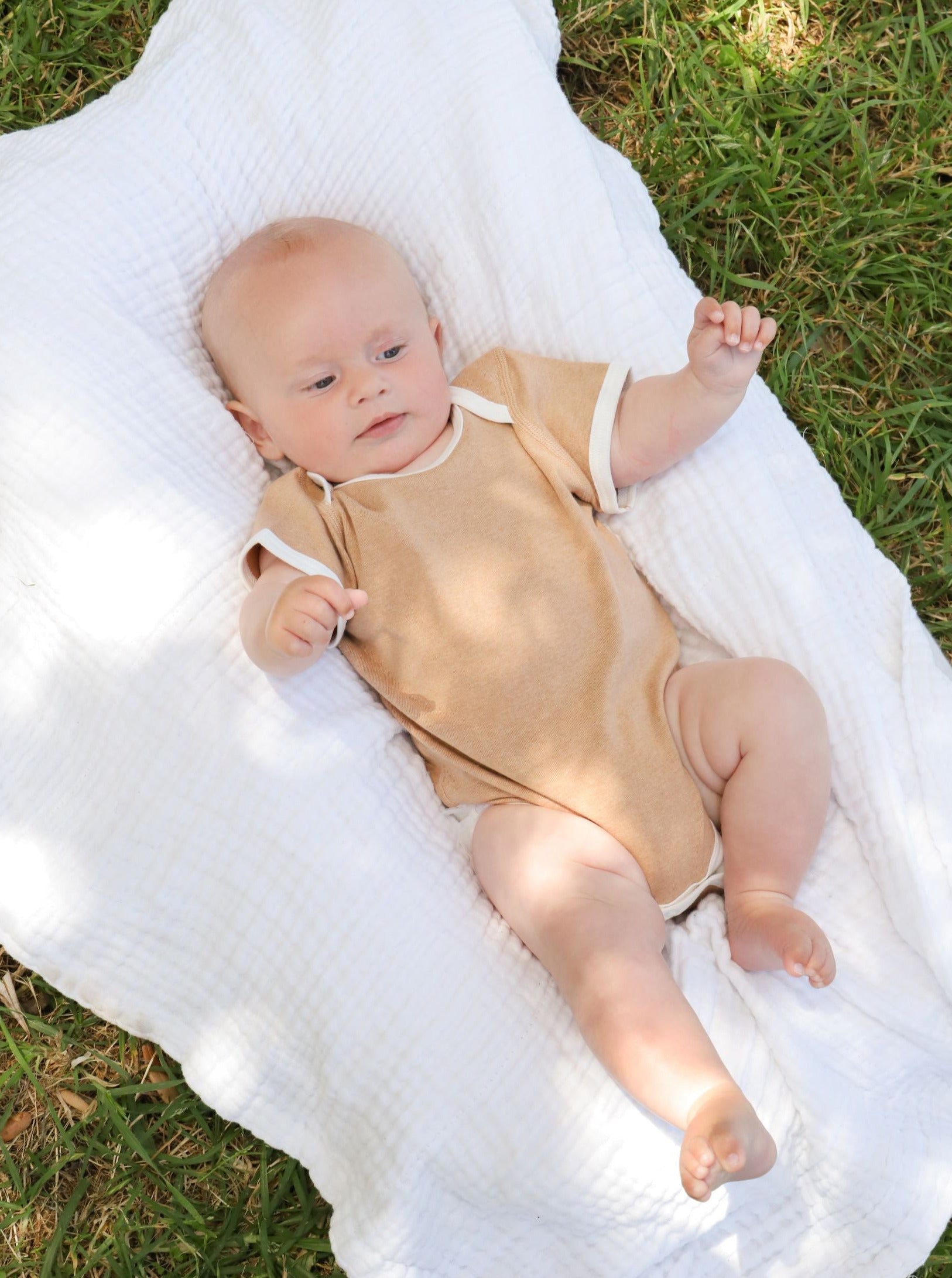 Short Sleeve Bodysuit with contrast Bind - Undyed 