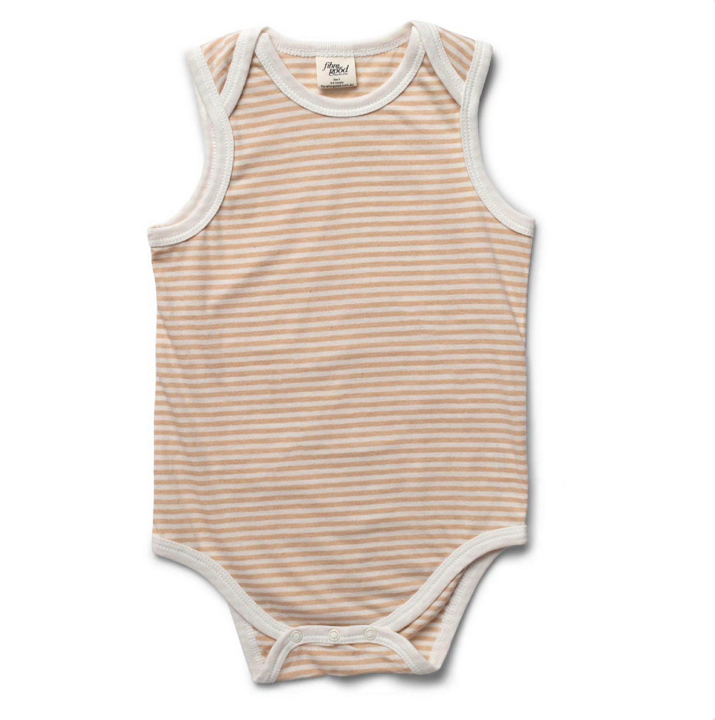 Baby Striped Sleeveless Body Suit , Brown/Nat stripes