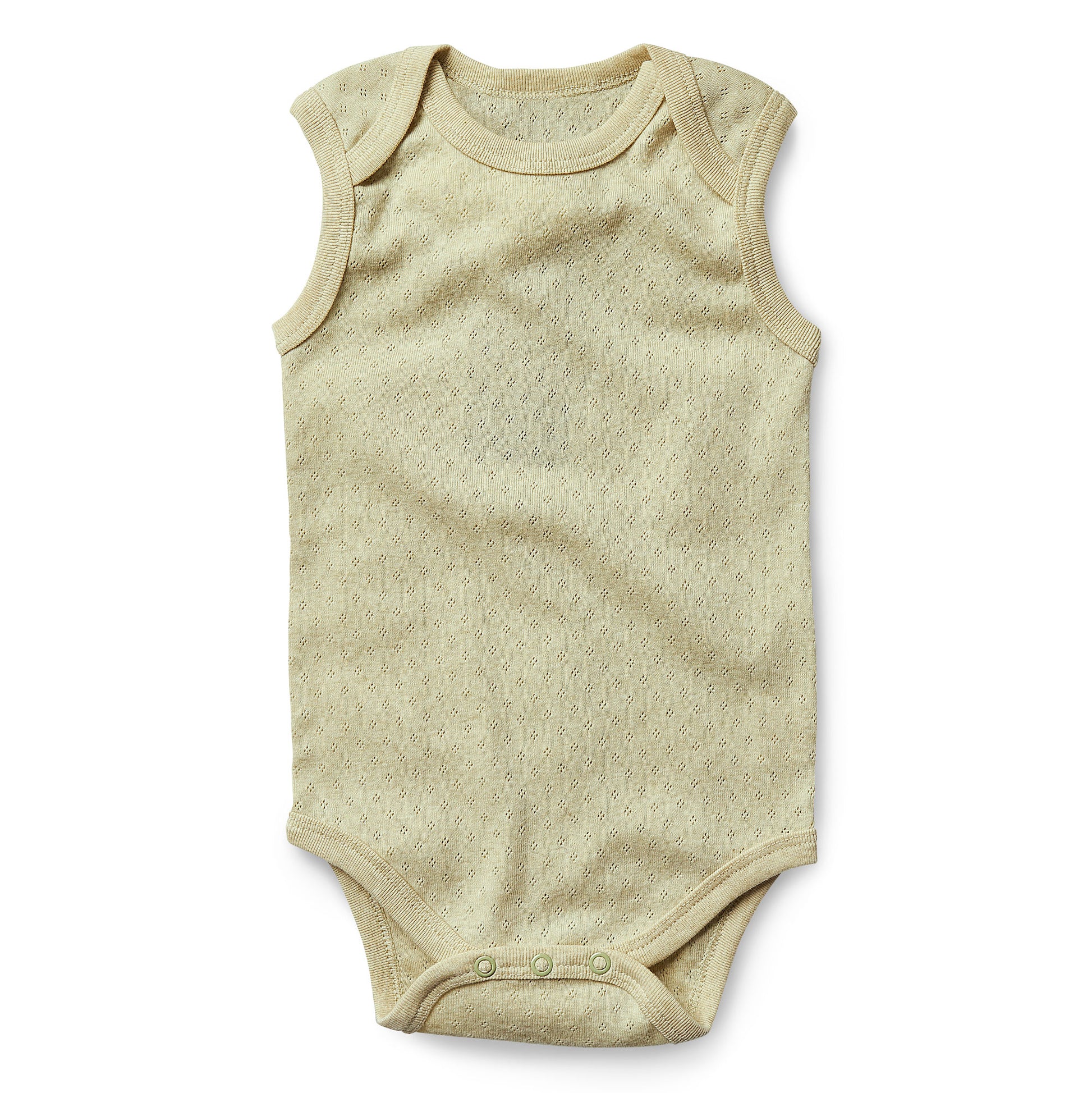 Baby Sleeveless Bodysuit, Sage pointelle 