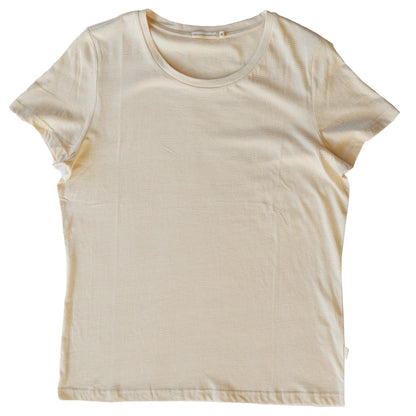 Ladies Stripe Crewneck Tee , Brown/Nat stripes